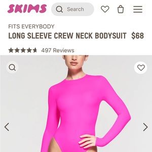 Skims long sleeve crew neck bodysuit